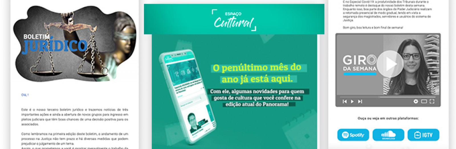 Na imagem, os boletins jurídico e cultural e o Giro da Semana, com a jornalista Leandra Ribeiro. - ANAJUSTRA Federal Na imagem, os boletins jurídico e cultural e o Giro da Semana, com a jornalista Leandra Ribeiro. - ANAJUSTRA Federal