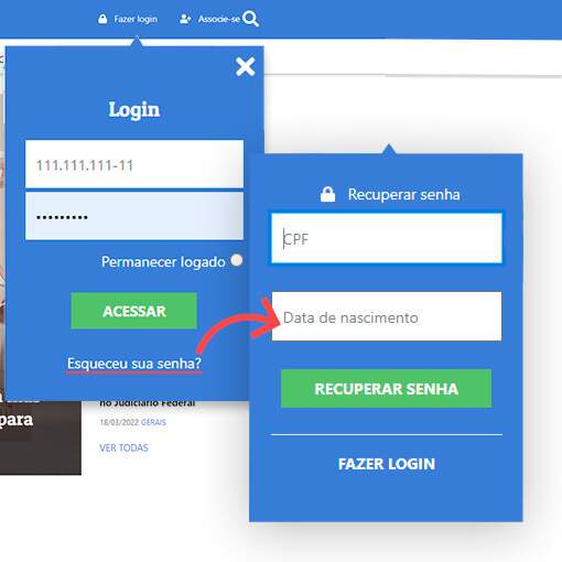 Recupere sua senha e acesse o conteúdo restrito para associados -