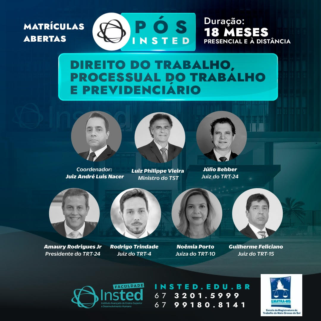 O curso é indicado para quem quer se atualizar na área de Direito do Trabalho, Processual do Trabalho e Previdenciário. - Divulgação