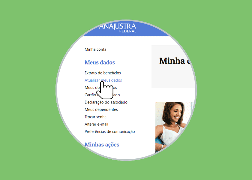 A imagem mostra o menu 