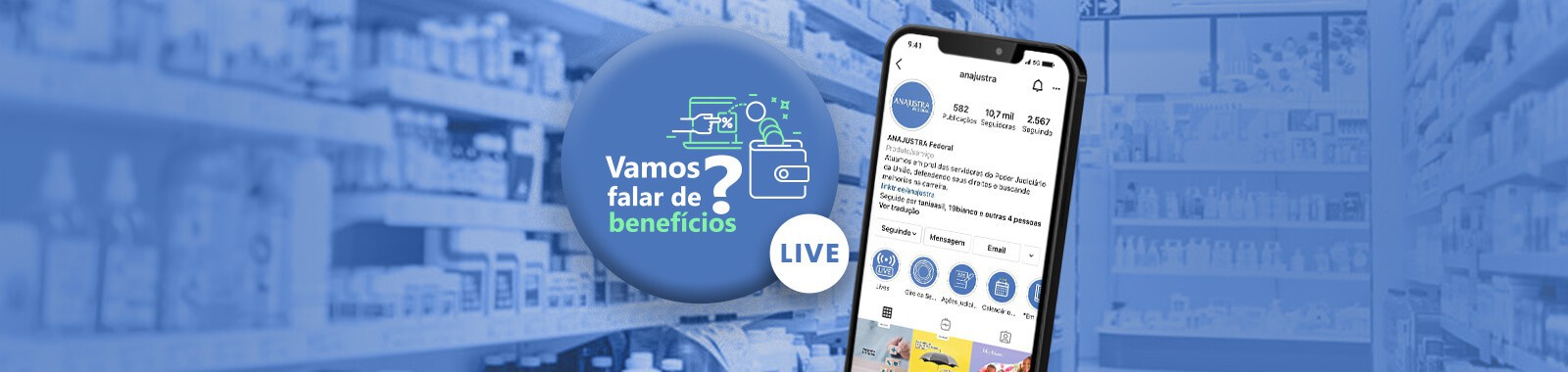 É hoje! Assista nossa live sobre benefícios de saúde - A live será realizada no Instagram @anajustra e transmitida simultaneamente no canal do YouTube ANAJUSTRA Federal.