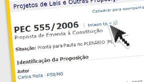 Falta de posicionamento do governo mantém a PEC 555/06 sem votação - -